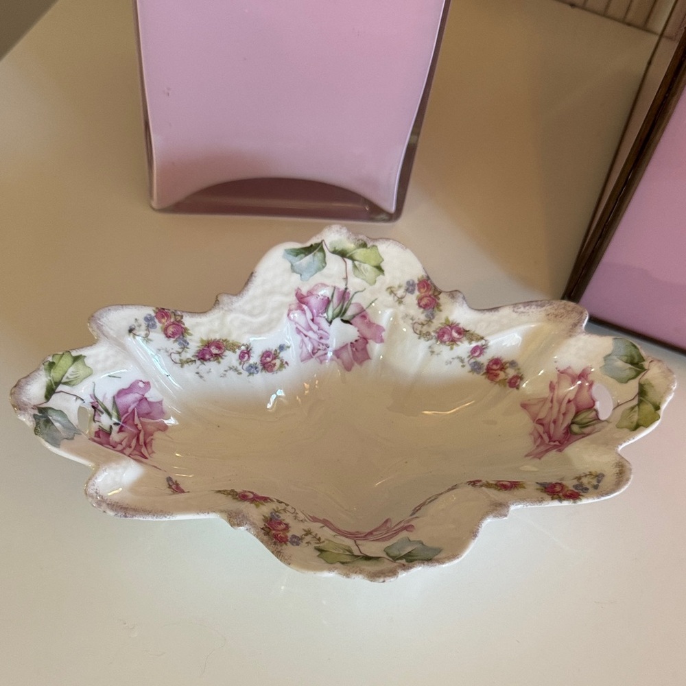 Vintage Antique Collectible China Floral Decorative Dish